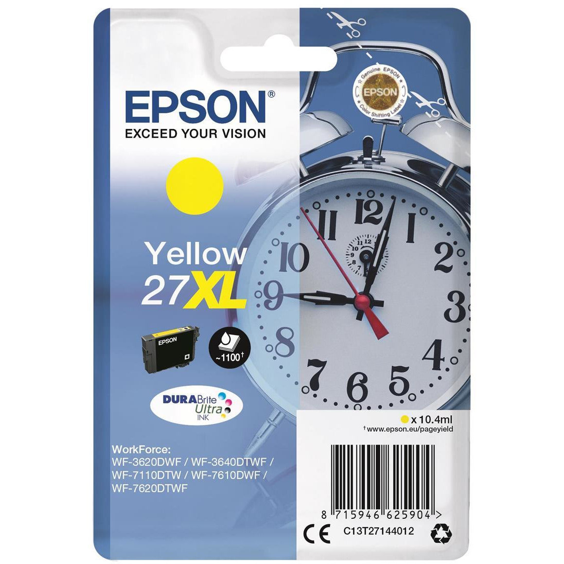 Epson Alarm Clock 27XL (Prentar 1100 síður) DURABrite Ultra blekhylki (gult)