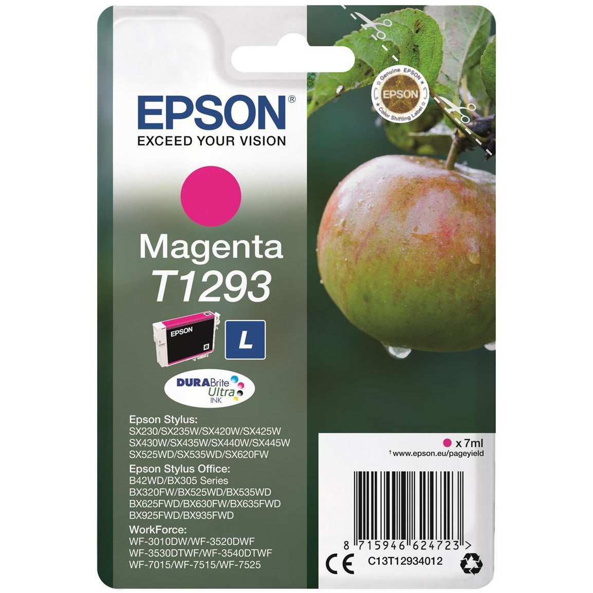 Epson Apple T1293 (7ml) DURABrite Ultra blekhylki (rautt)