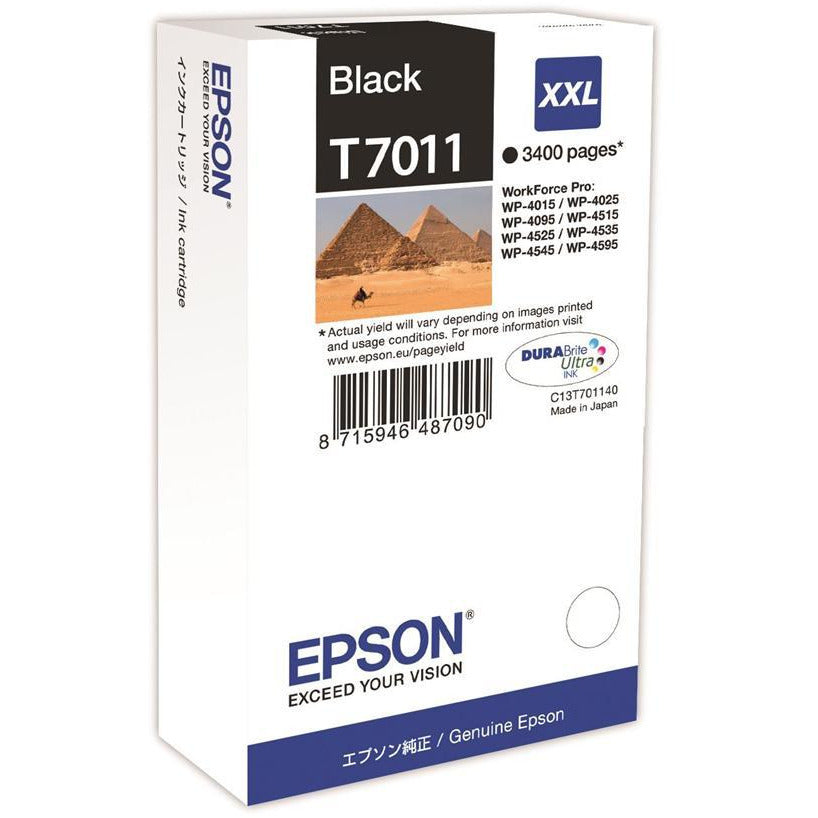 Epson Pyramid T7011 XXL (Prentar: 3,400 síður) XL svart blekhylki