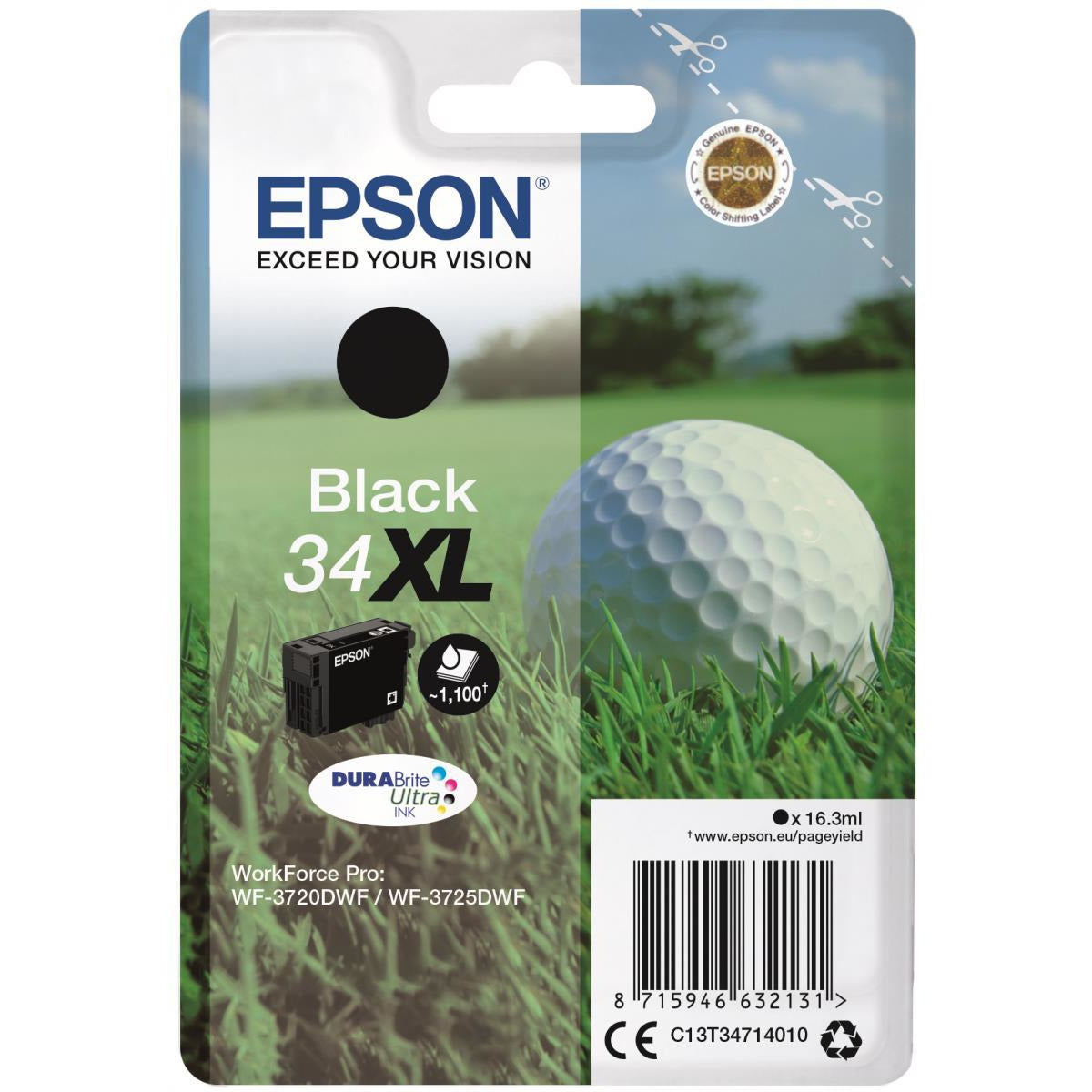 Epson WF3720/WF3725DWF blekhylki svart 16.3ml