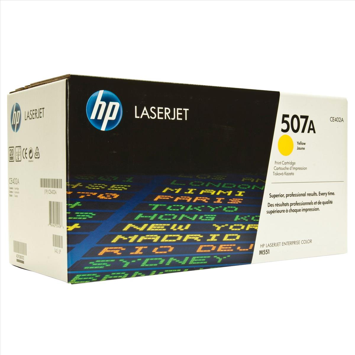 HP 507A (prentar:  6,000 síður) gult dufthylki