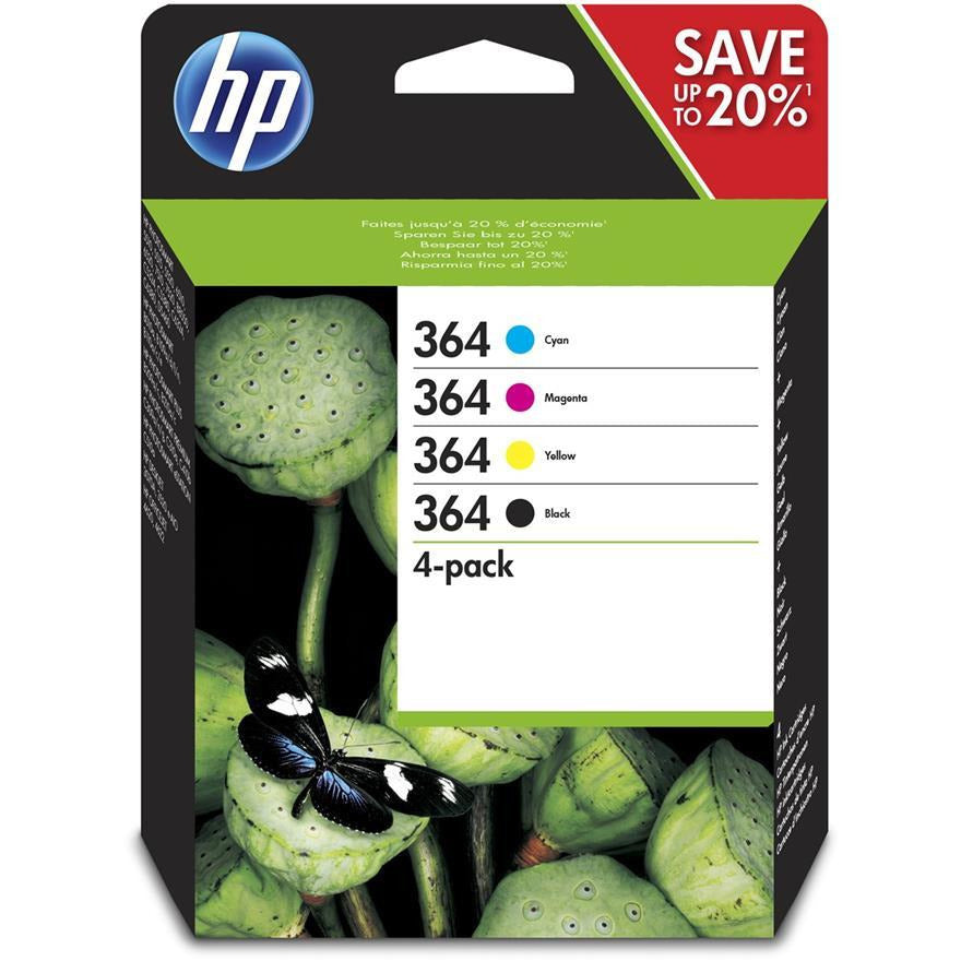 HP 364 (Yield: 250 Black/300 Colour Pages) Black/Cyan/Magenta/Yellow Ink Cartridge Pack of 4