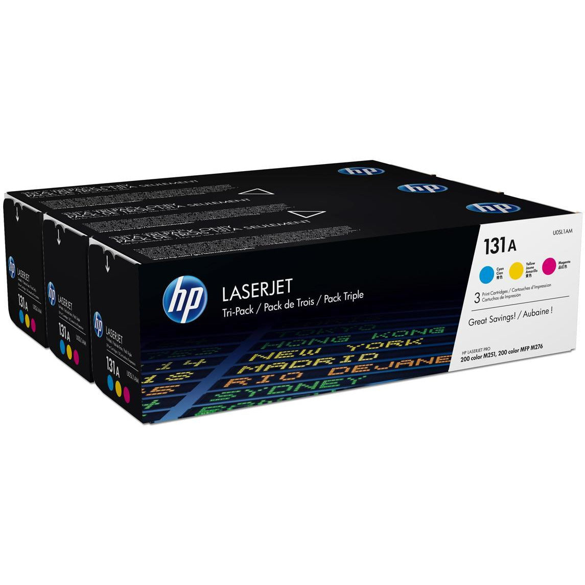 HP U0Sl1Am 131A LaserJet Tnr Cartridge lita Pack 3 CMYK