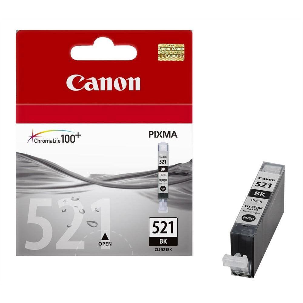 Canon CLI-521BK (Prentar: 1,250 síður) svart blekhylki