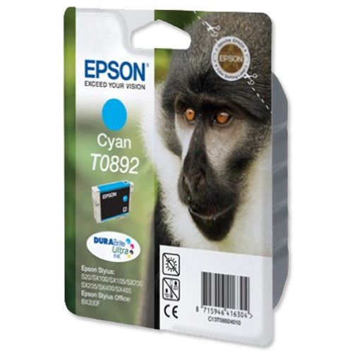 Epson Monkey T0892 (Prentar: 185 síður) blátt blekhylki