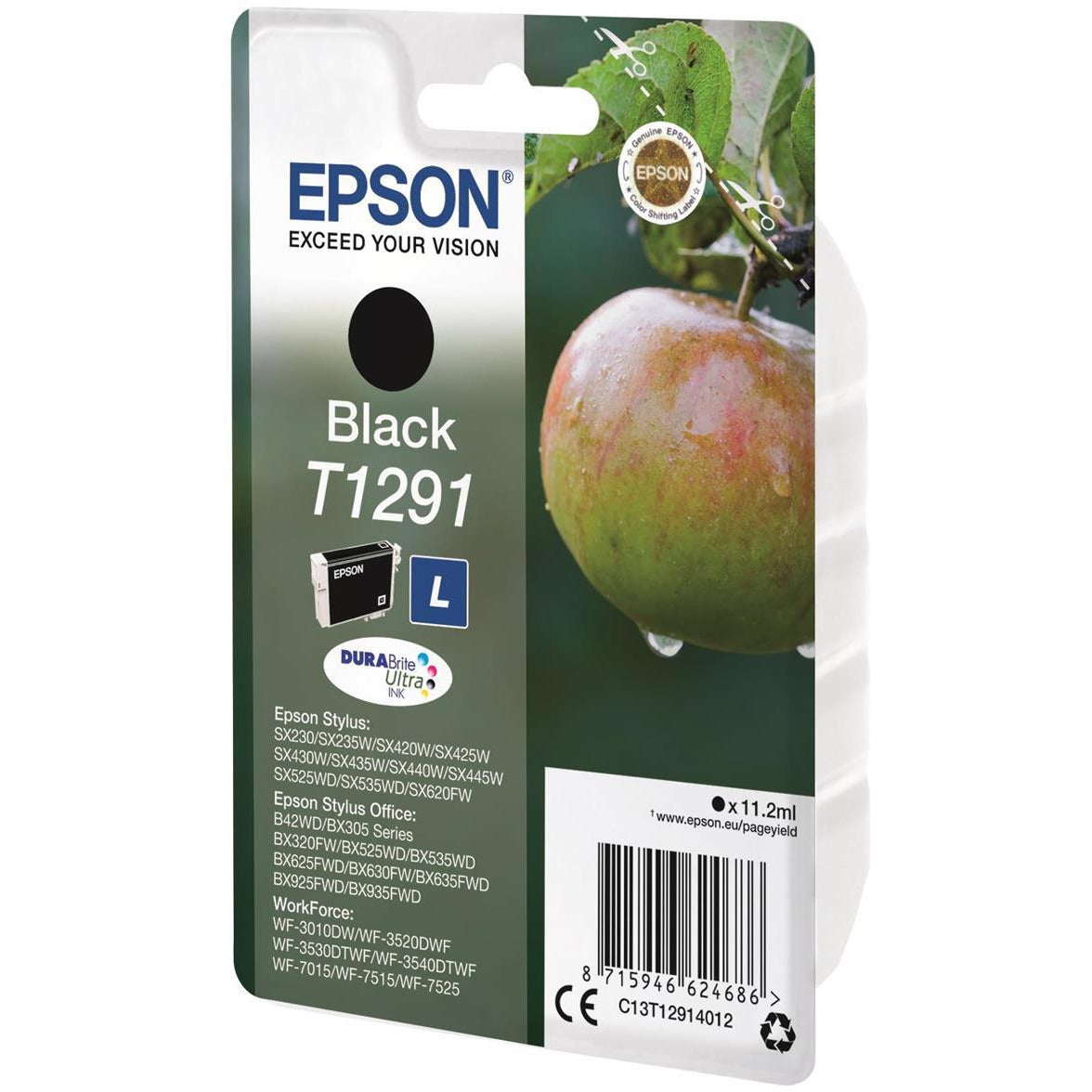 Epson Apple T1291 (11.2ml) DURABrite Ultra blekhylki (svart)