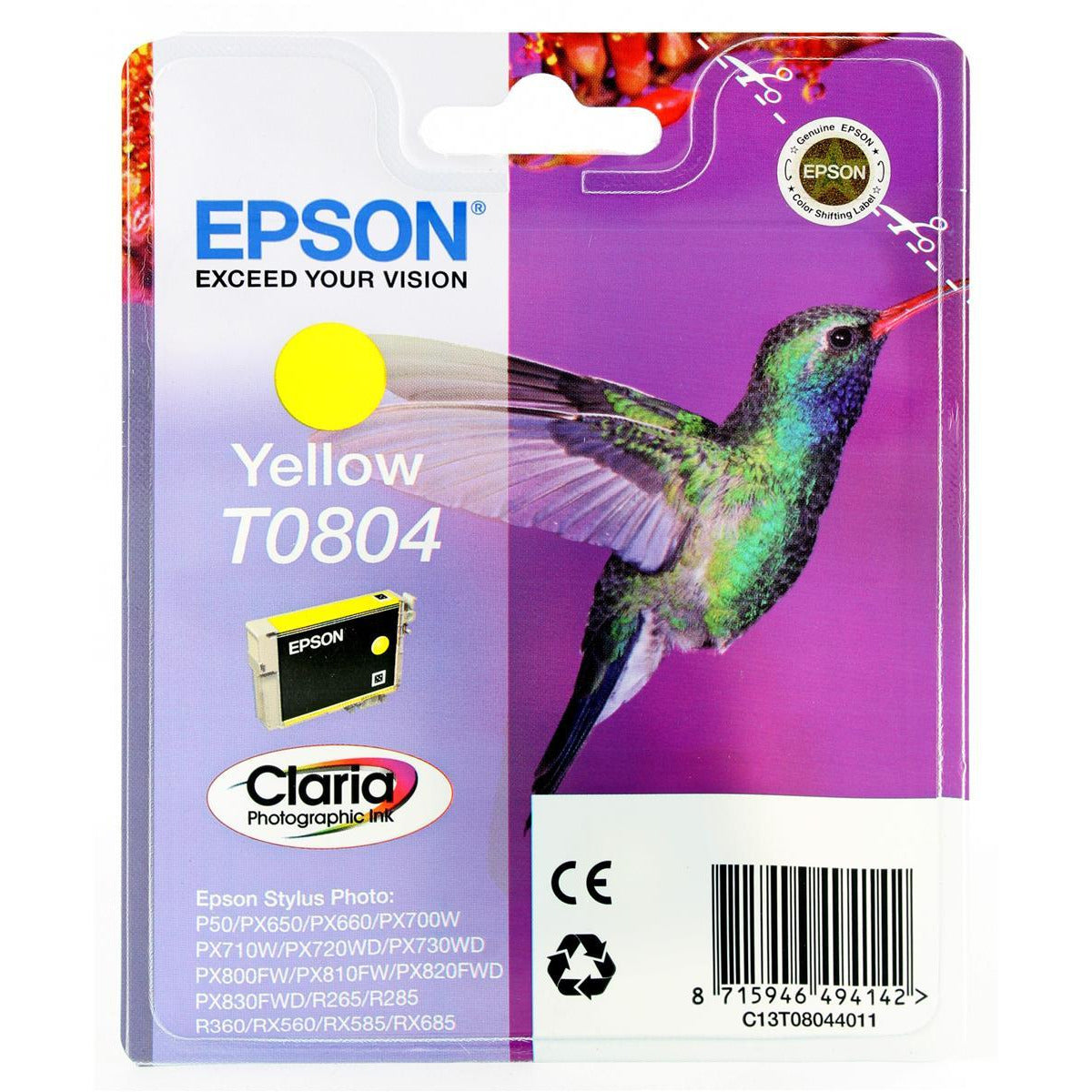 Epson Hummingbird T0804 (Prentar: 460 síður) gult blekhylki