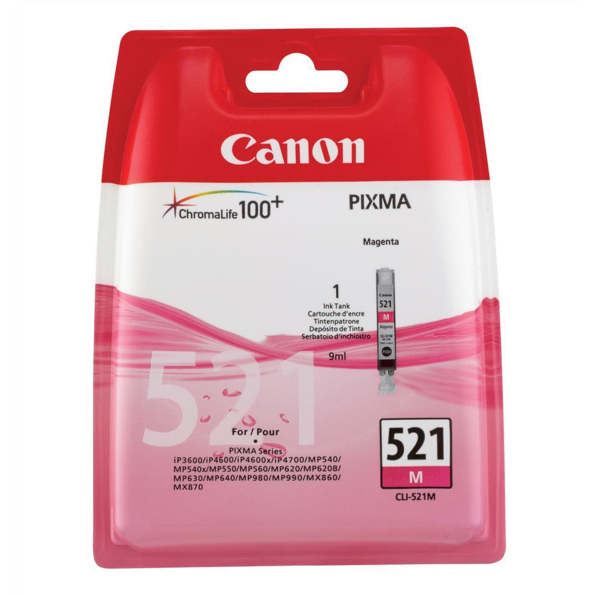 Canon CLI-521M (Prentar: 471 síður) rautt blekhylki