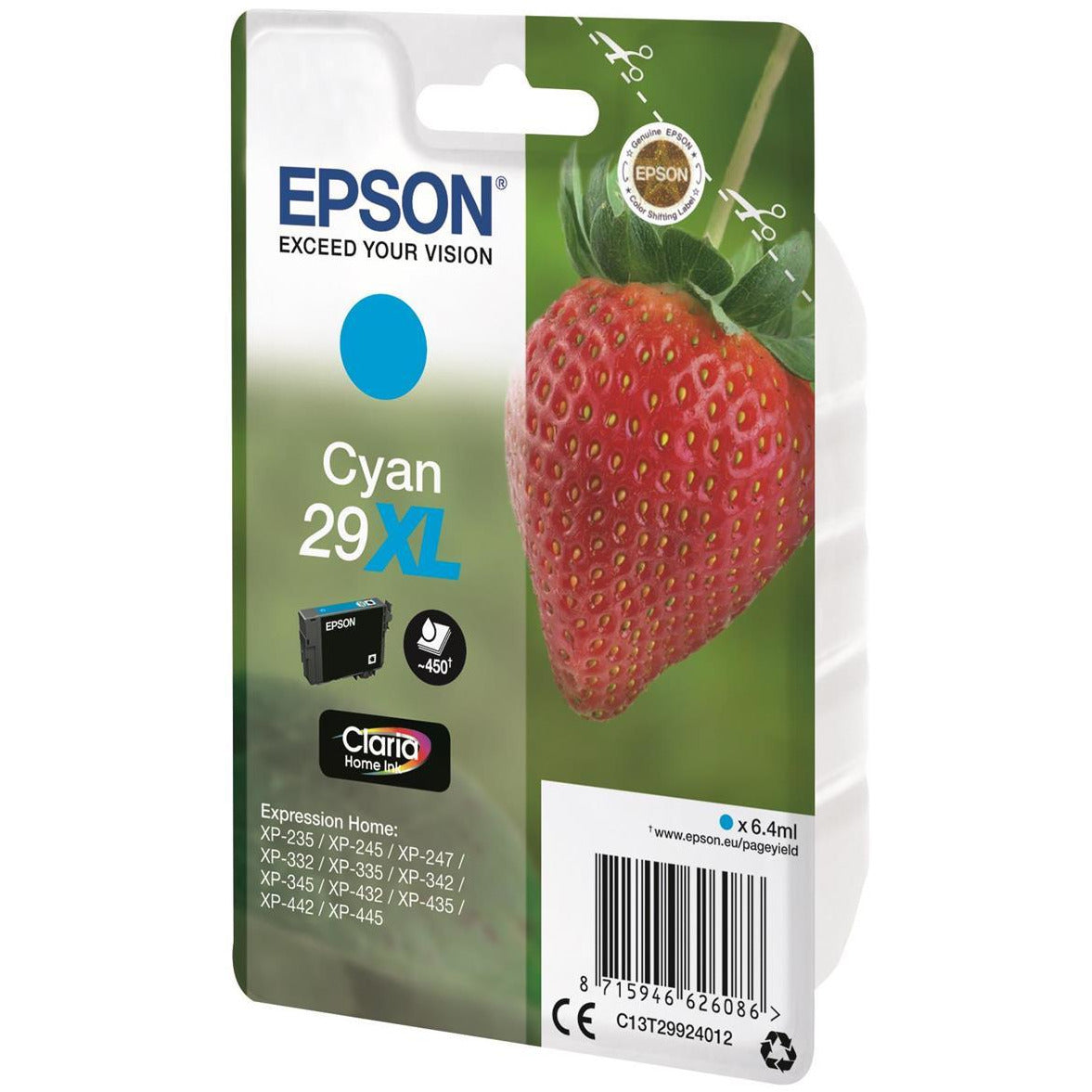 Epson Strawberry 29XL (Prentar 450 síður) Claria Home blekhylki (blátt)