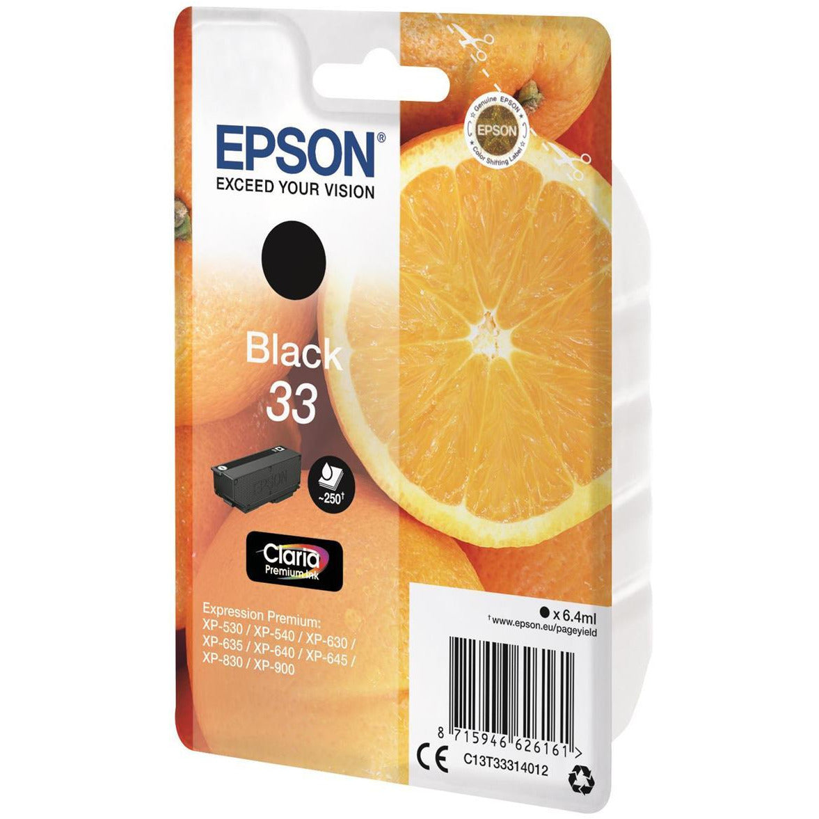 Epson Oranges 33 (Prentar 250 síður) Claria Premium blekhylki (svart)