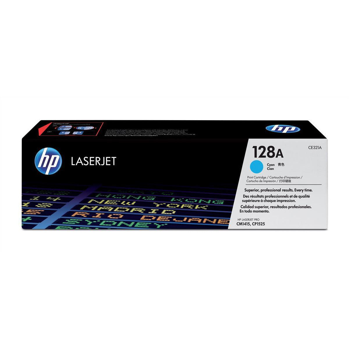 HP 128A (prentar:  1,300 síður) blátt dufthylki