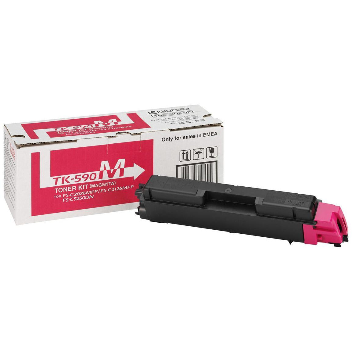 Kyocera TK-590M rautt (prentar 5,000 síður) Toner Cassette fyrir  FS-C2026, FS-C2126, FS-C5250DN Printers