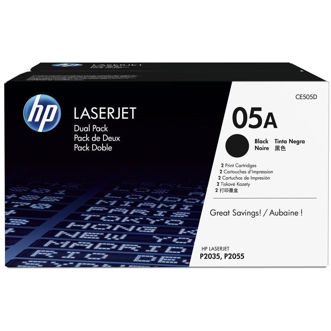 HP CE505D 05A svart dufthylki 2.3K Twin Pack