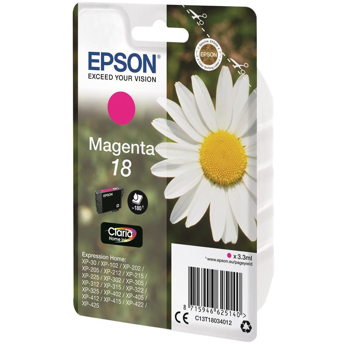 Epson XP30/102/202/302/405 rautt Ink