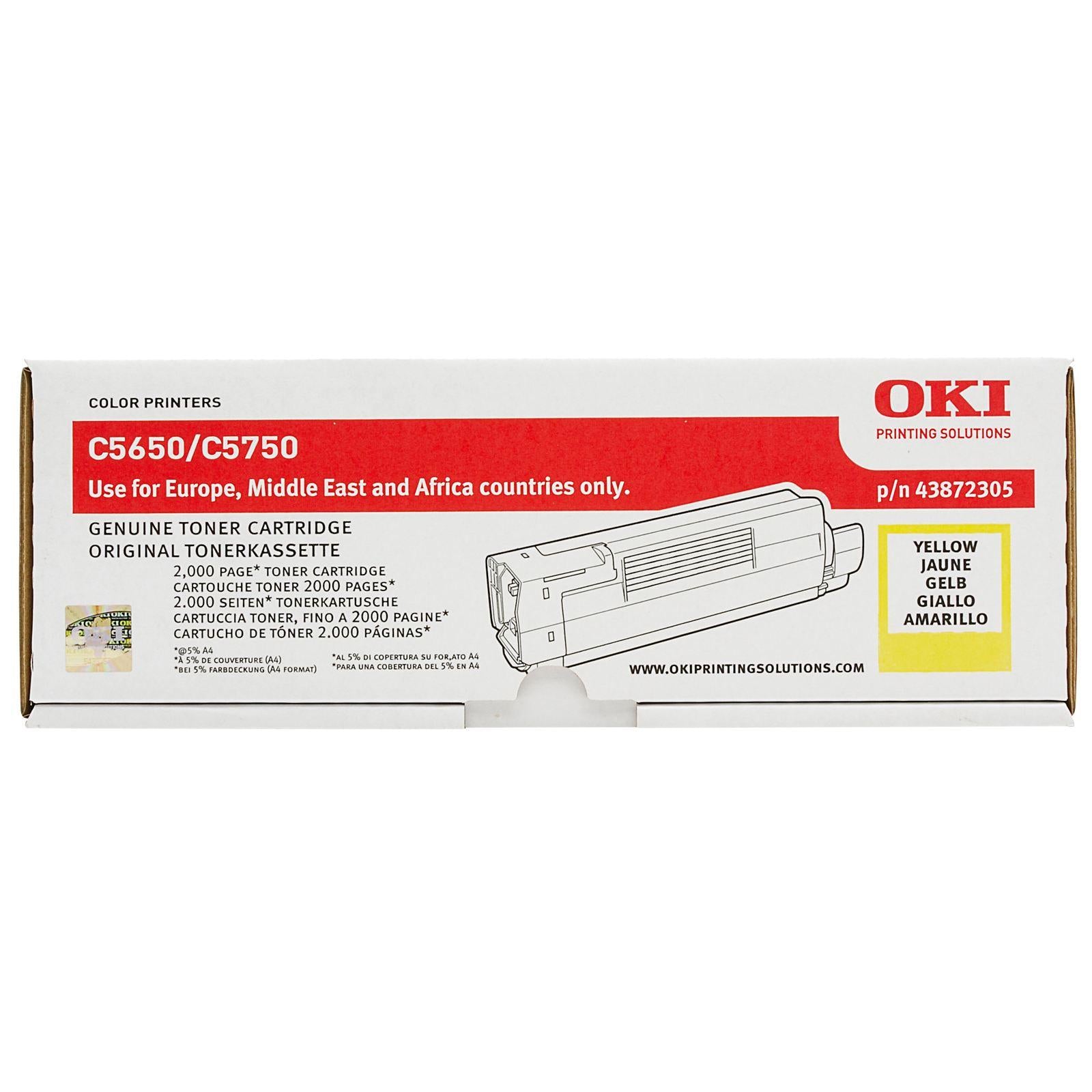 OKI C5650 gult dufthylki