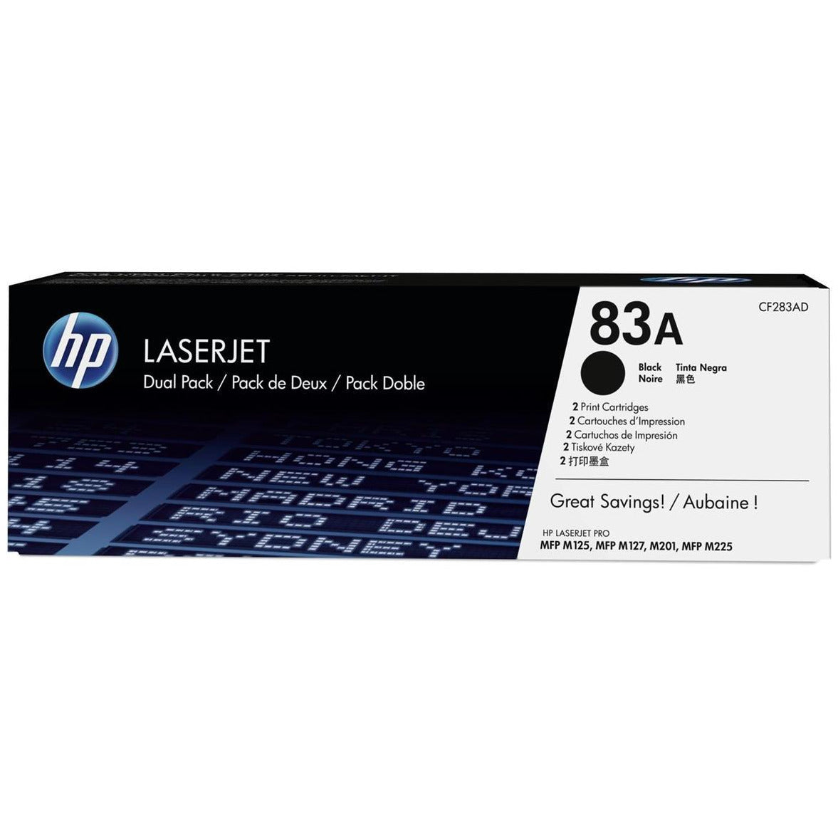 HP CF283Ad 83A 2 Pack svart dufthylki