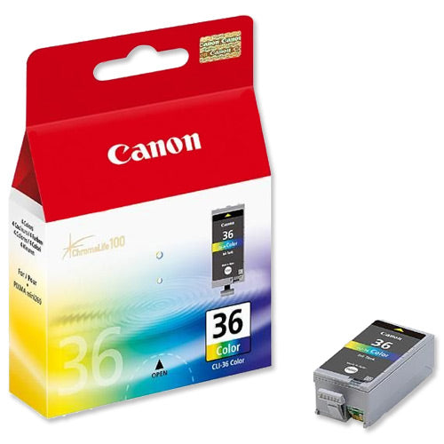 Canon CLI-36 (Prentar: 109 síður) blátt/rautt/gult blekhylki