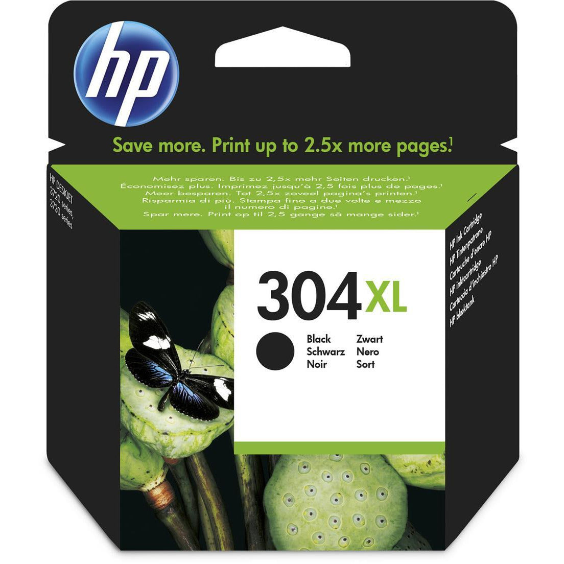 HP N9K08AE 304XL svart Ink 6ml