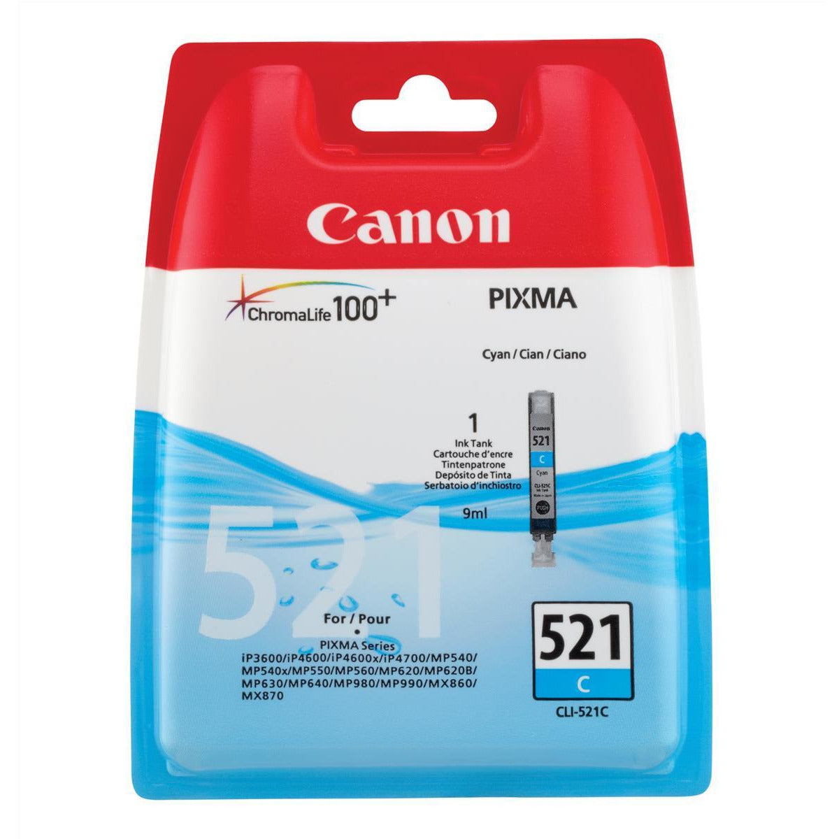 Canon 2934B001 CLI521 blátt Ink 9ml