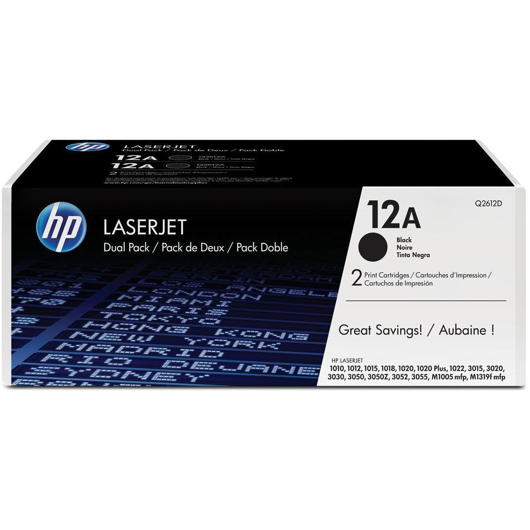 HP Q2612AD 12A svart dufthylki 2x 2K Twinpack