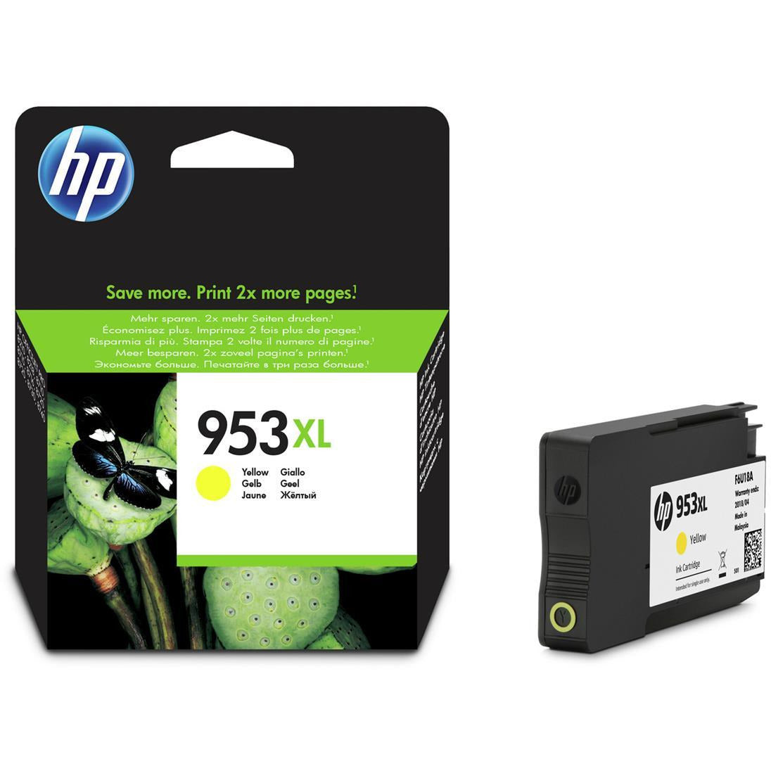 HP 953XL (Prentar: 1,600 síður) gult blekhylki