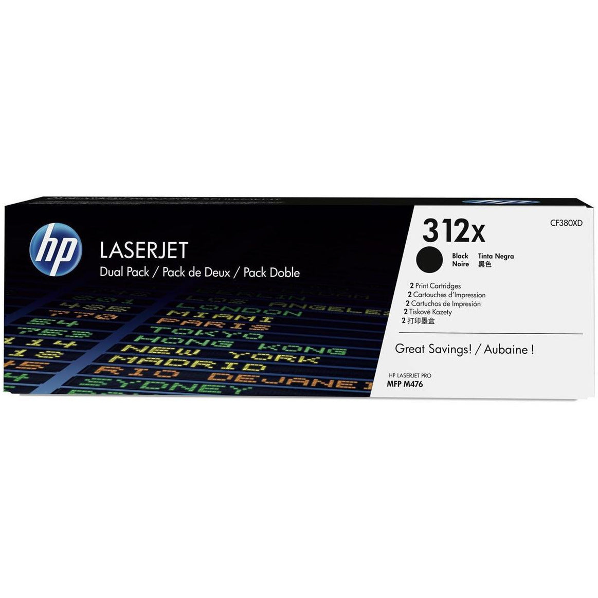 HP CF380X D312X 2 Pack XL LaserJet Pro 400