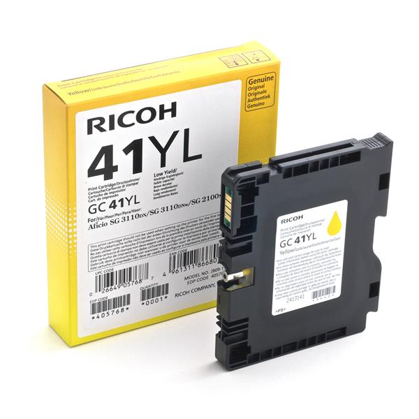 Ricoh 405768 GC41YL gult Gel Ink 600