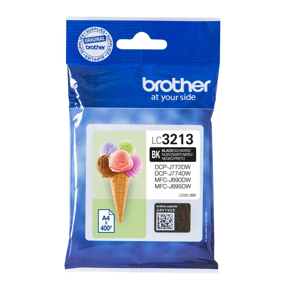 Brother LC3213BK (Yield: 400 Pages) Black Ink Cartridge