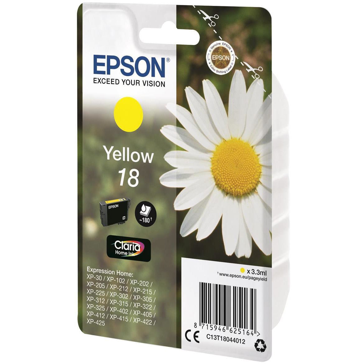 Epson XP30/102/202/302/405 gult Ink Ca
