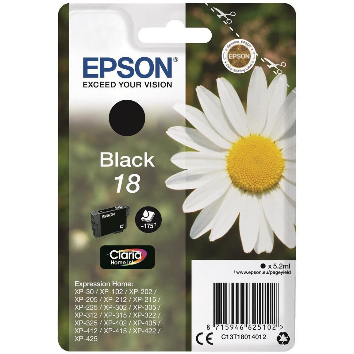 Epson Daisy 18 (Prentar 175 síður) Claria Home blekhylki (svart)