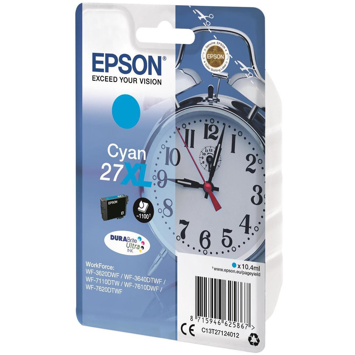 Epson Alarm Clock 27XL (Prentar 1100 síður) DURABrite Ultra blekhylki (blátt)
