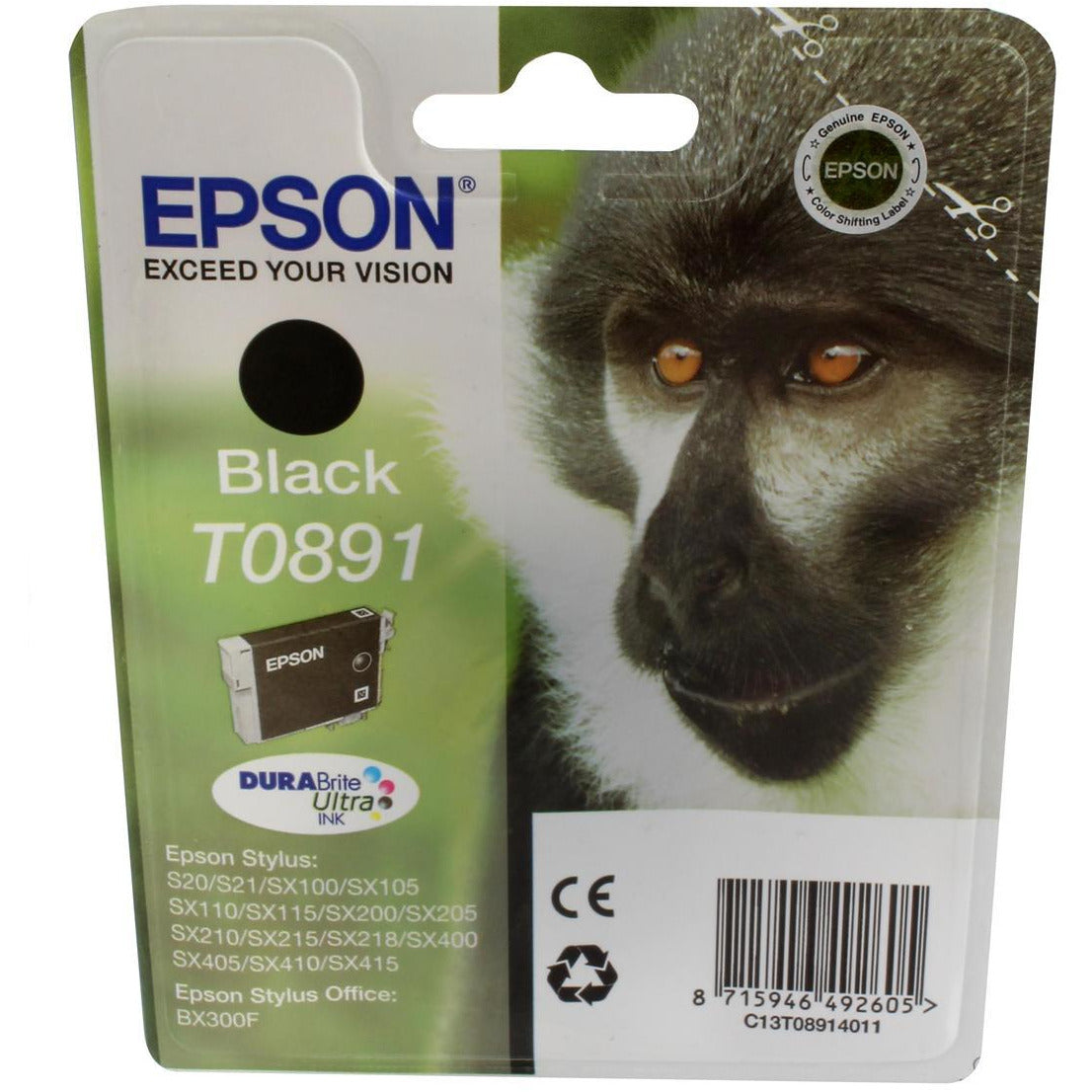 Epson Monkey T0891 (Prentar: 180 síður) svart blekhylki