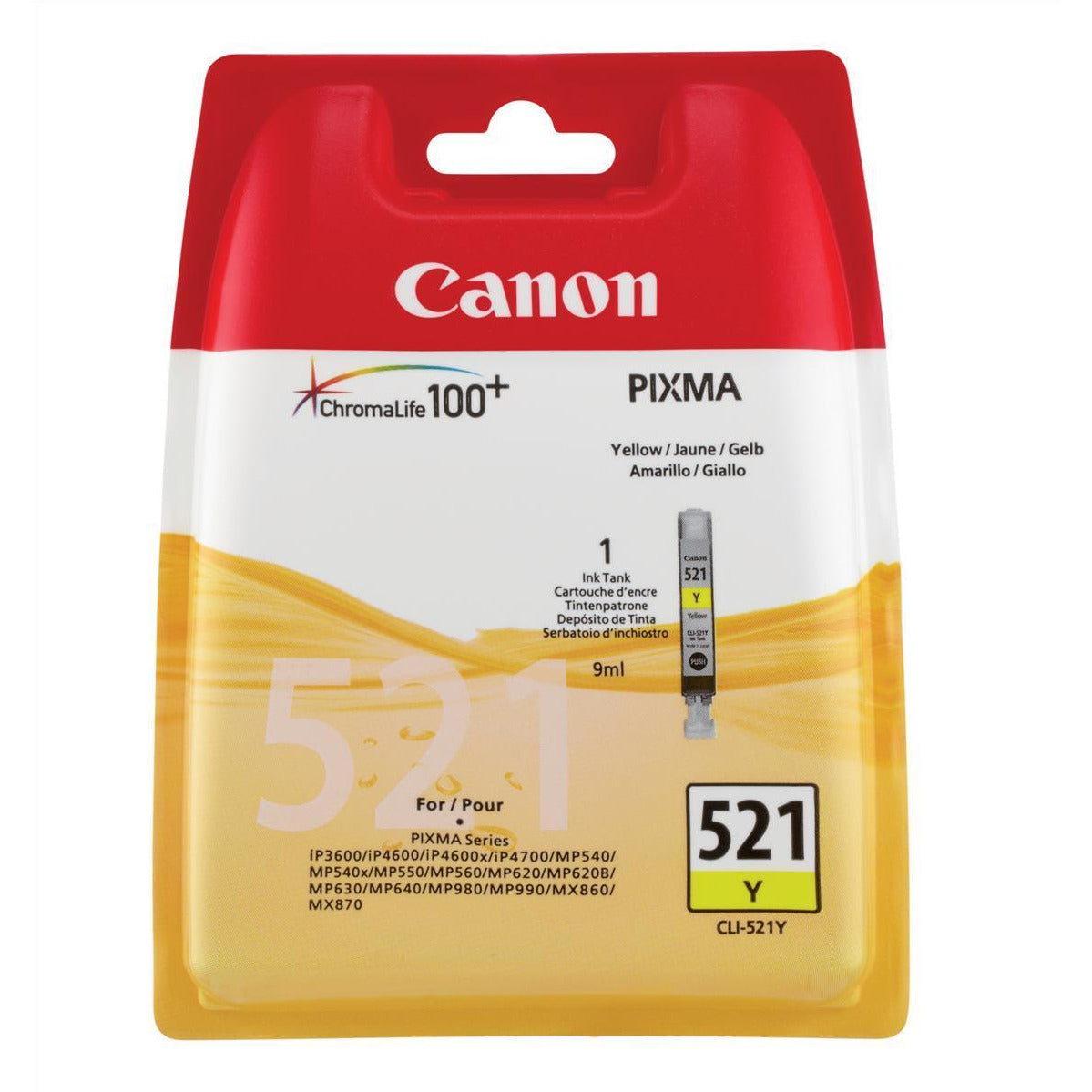 Canon CLI-521Y (Prentar: 505 síður) gult blekhylki