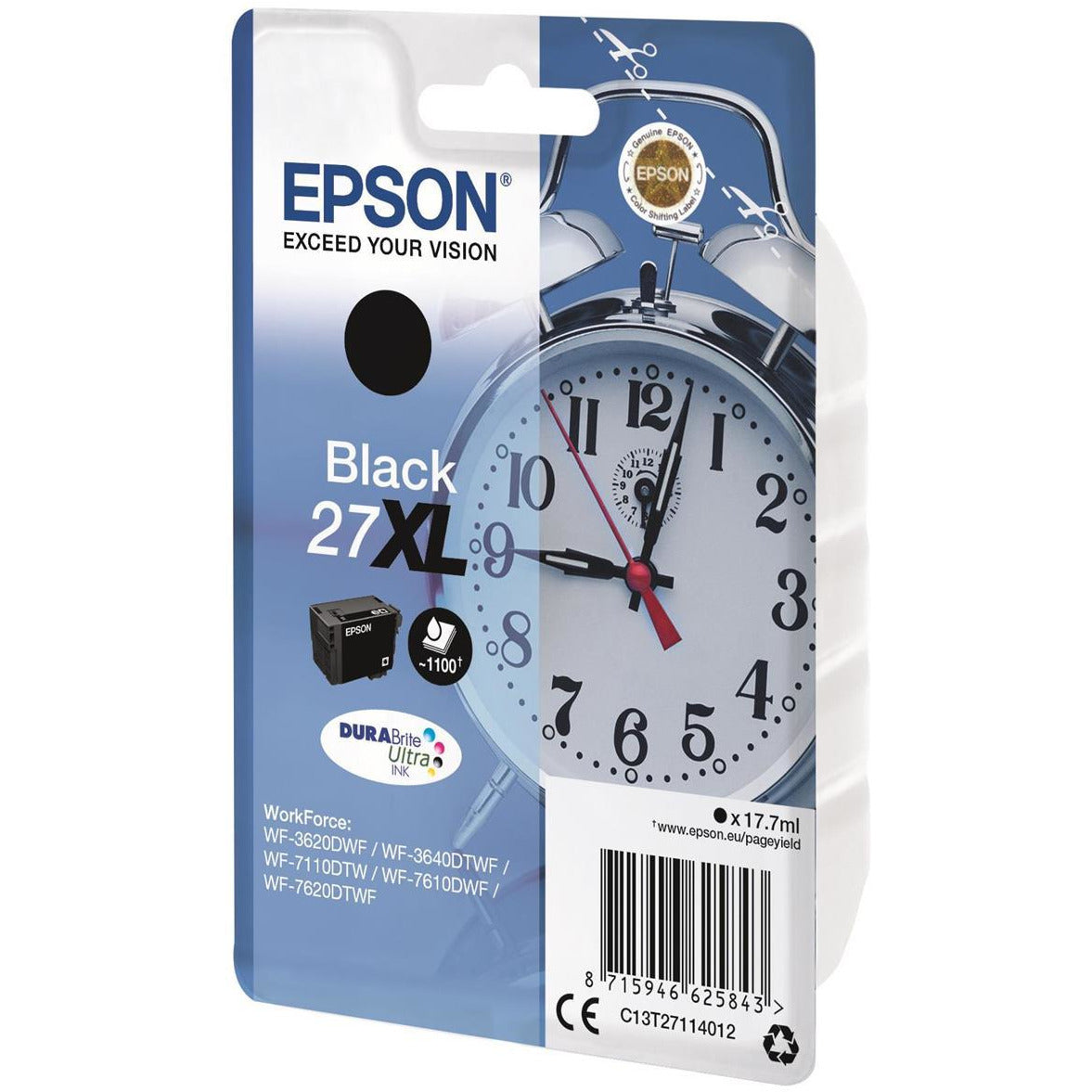 Epson Alarm Clock 27XL (Prentar 1100 síður) DURABrite Ultra blekhylki (svart)