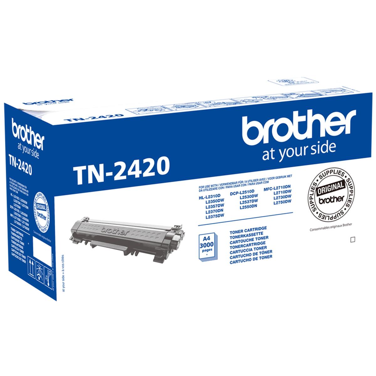 Brother TN-2420 (prentar:  3000 síður) svart dufthylki