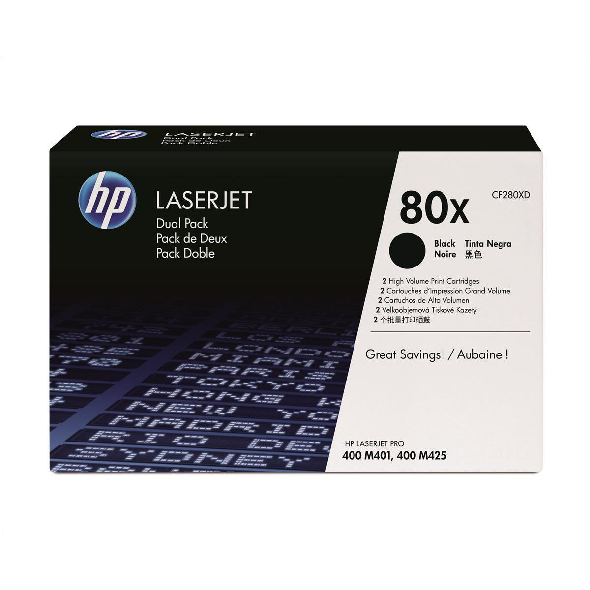 HP CF280XD 80X svart dufthylki Twin