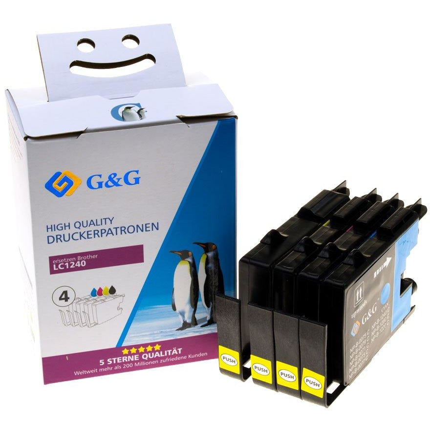 G&G Ninestar samheitahylki:  Brother LC-1240VALBP Pakki:  1x Svart, Blátt, Rautt, Gult